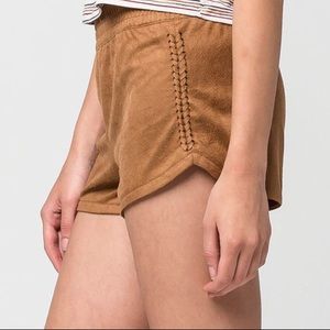 FULL TILT faux suede braided shorts